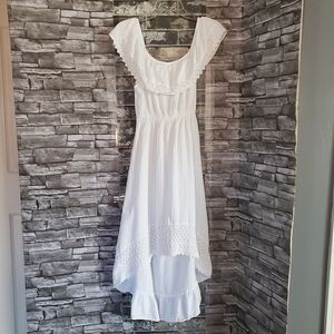 Seaspice Olivia Off-the-Shoulder Dress High-low Crochet Resort Peruvian Cotton